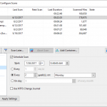 Screenshot SpaceObServer showing schedulement options